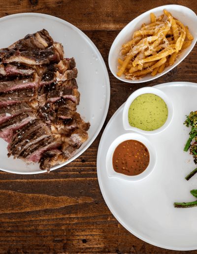 Aged Ox with wild broccoli and homemade fries